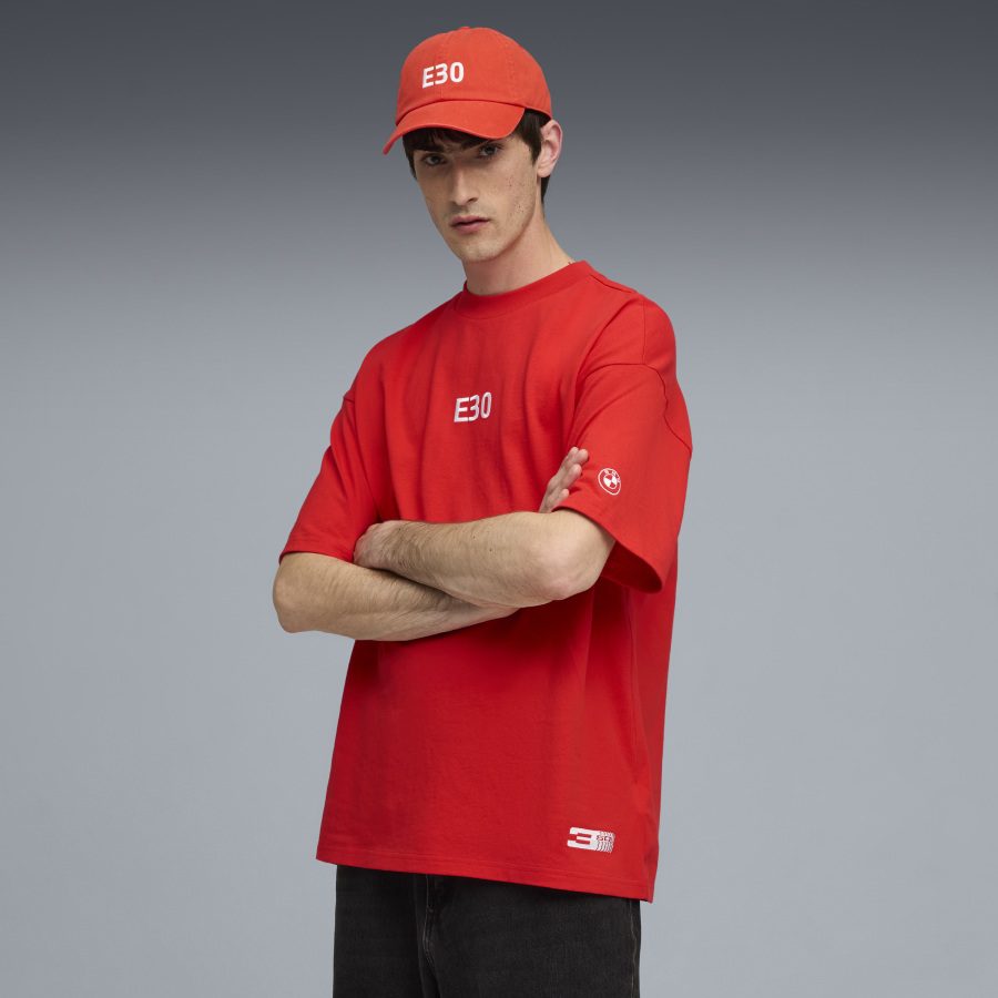 T-shirt BMW E30, rouge, unisexe